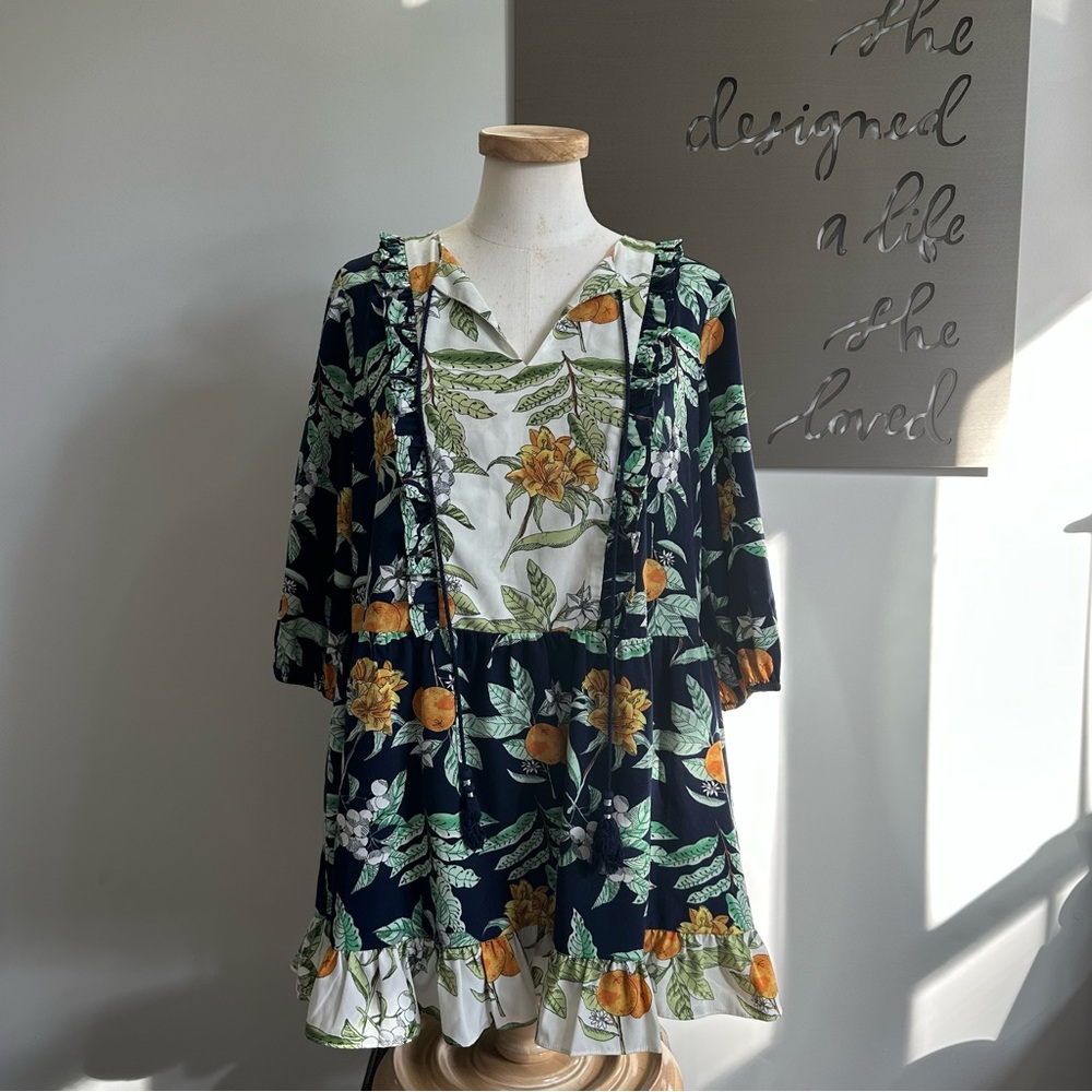 Lost + Wander Navy Floral Dress